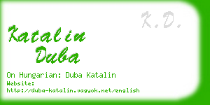 katalin duba business card